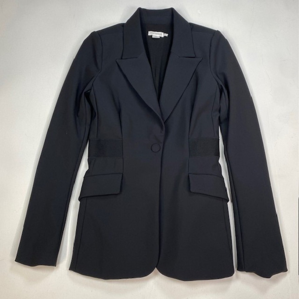 Good American Bonded Blazer Black Single Button Jacket XS GJK0121